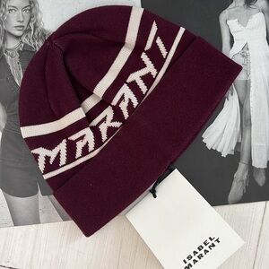 Isabel Marant unisex burgundy beanie